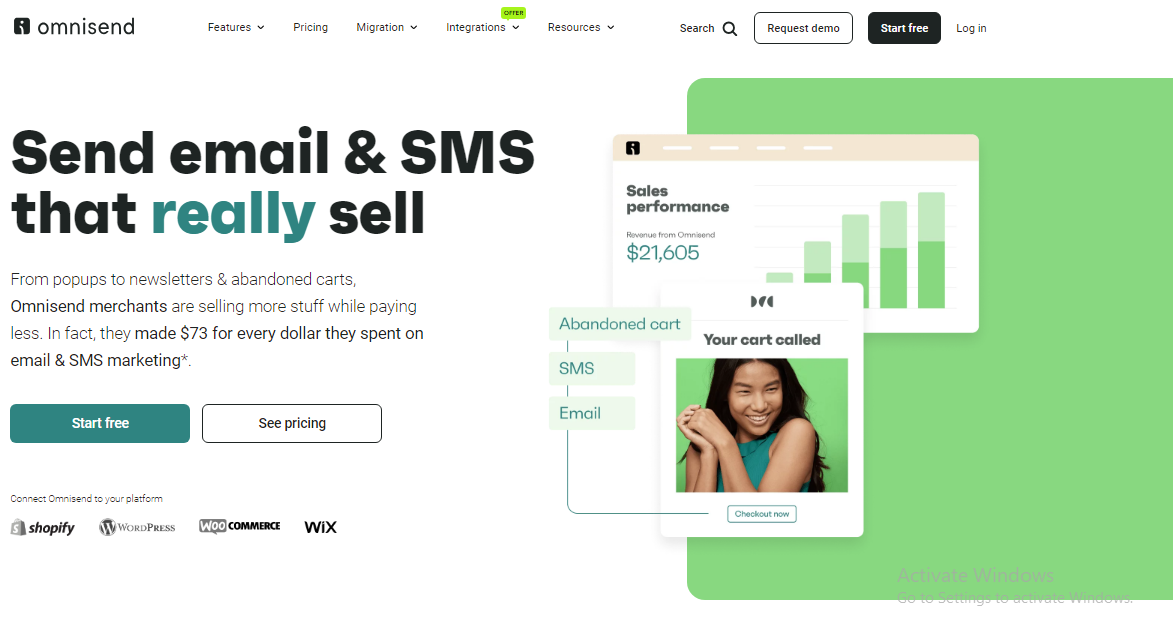 Omnisend Review: Features, Pricing & More 2 omnisend landing page