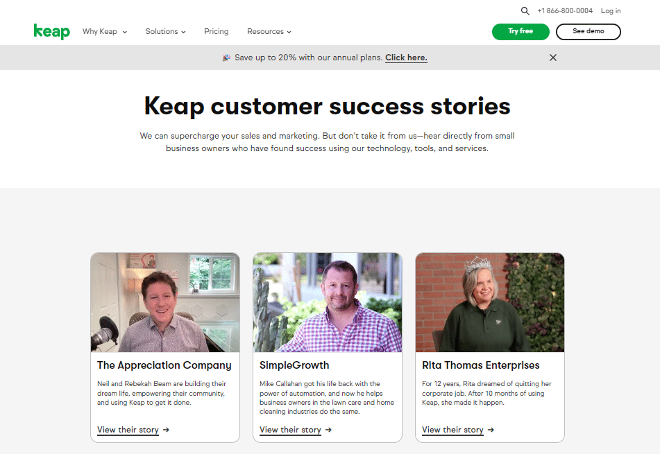 Keap vs. HighLevel: Keap Business Success Stories