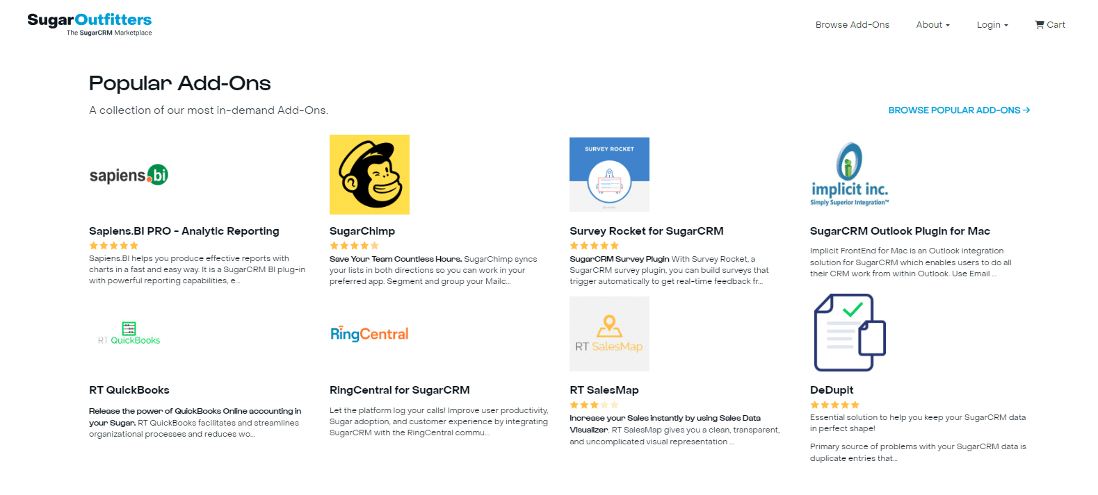 SugarCRM Vs. Vtiger Vs. Hubspot CRM: SugarCRM Integrations
