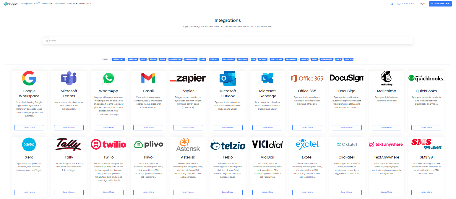 Vtiger vs. Zoho CRM: Vtiger CRM Integrations Vtiger vs. Zoho CRM: Vtiger CRM Integrations