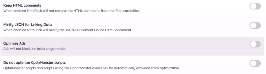 nitropack-optimize-ads-settings